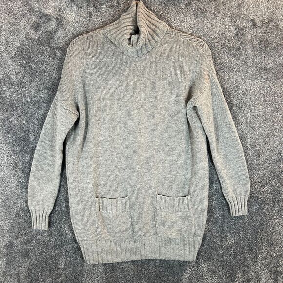 Joie Sweater Womens Small Gray Wool Cashmere Knit Pockets Ribbed Loose Fitting - Picture 1 of 9